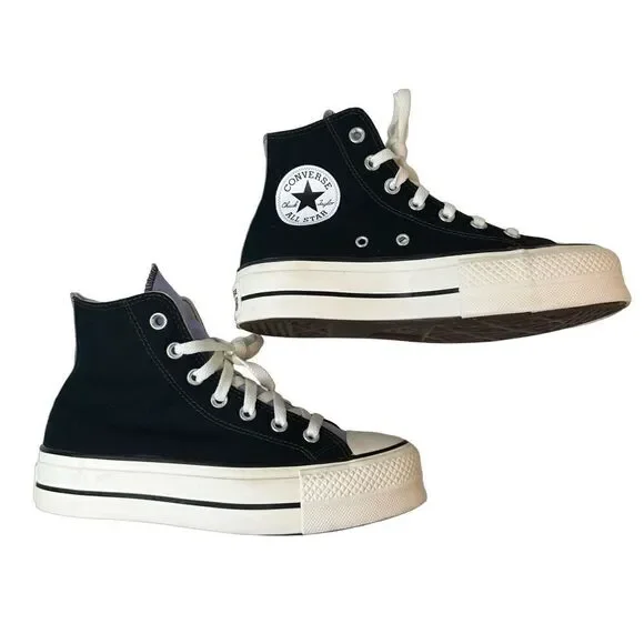 CONVERSE you Black & Lavender Lifted Platform High Top Chuck Taylor Size 6.5 - Picture 8 of 16